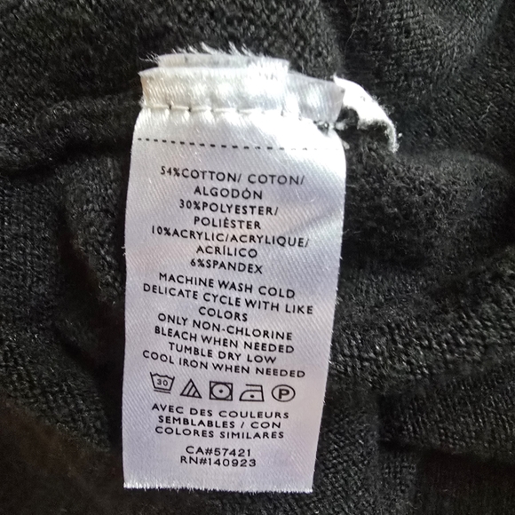 LOFT Button Shoulder Crew Neck Sweater | Black | Medium - Picture 6 of 7